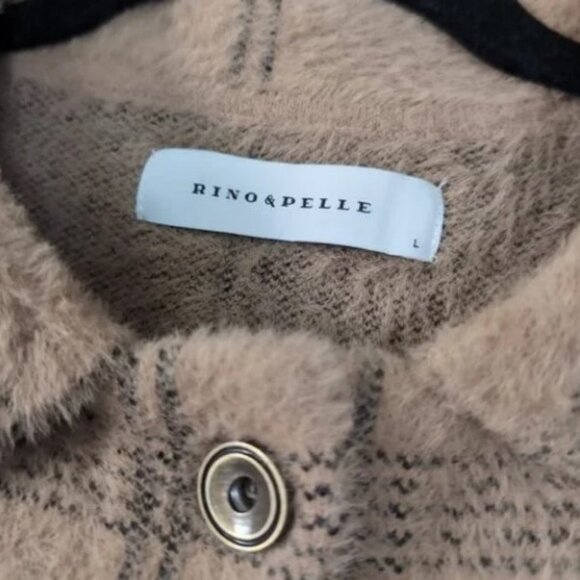 Rino & Pelle tan plaid bubbly designer jacket size L - Picture 3 of 7